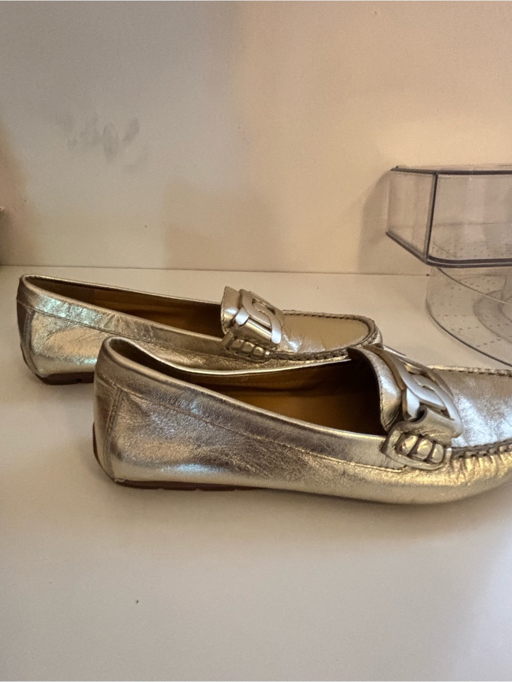 Vaneli Metallic Gold Leather Flats - Picture 5 of 7